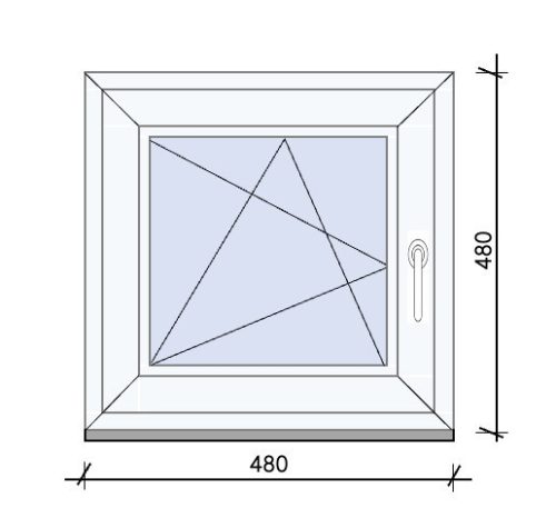 48×48 cm nyíló ablak