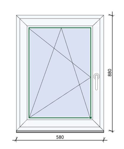 DM ablak bukó-nyíló 2rtg 58x88