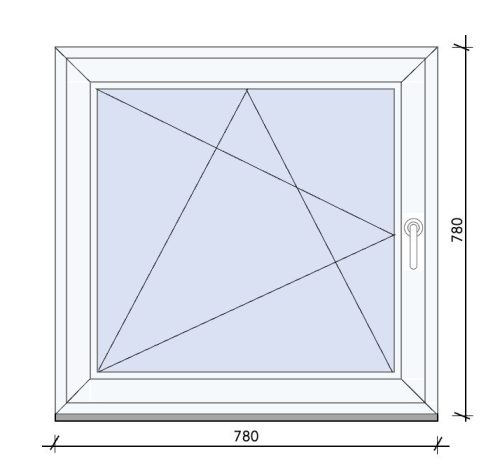 DM ablak bukó-nyíló 2rtg 78x78