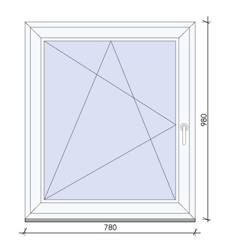 DM ablak bukó-nyíló 2rtg 78x98