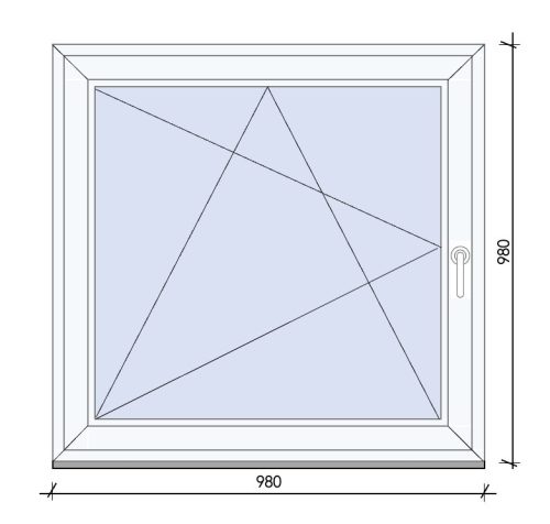 DM ablak bukó-nyíló 2rtg 98x98