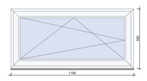DM ablak bukó-nyíló 2rtg 118x58