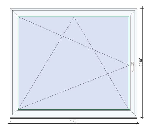 DM ablak bukó-nyíló 2rtg 138x118
