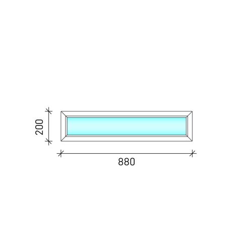 Felülvilágító műanyag ablak 88x20