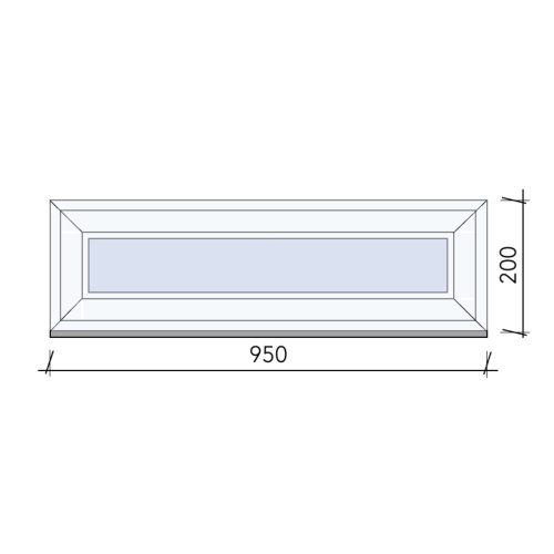 Felülvilágító műanyag  ablak 95x20