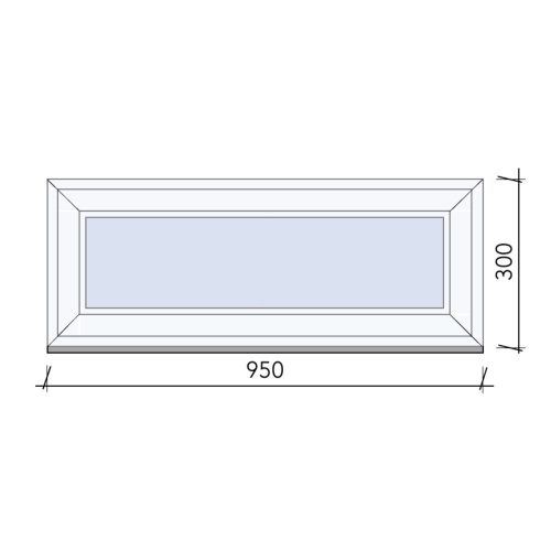 Felülvilágító műanyag  ablak 95x30