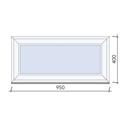 Felülvilágító műanyag  ablak 95x40