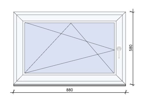 Weru 3 rétegű bukó-nyíló műanyag ablak 88x58