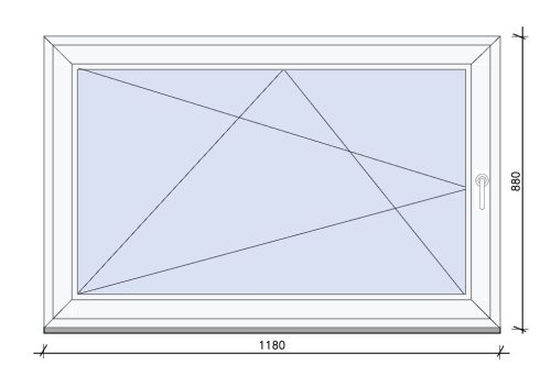 Weru 3 rétegű bukó-nyíló műanyag ablak 118x88